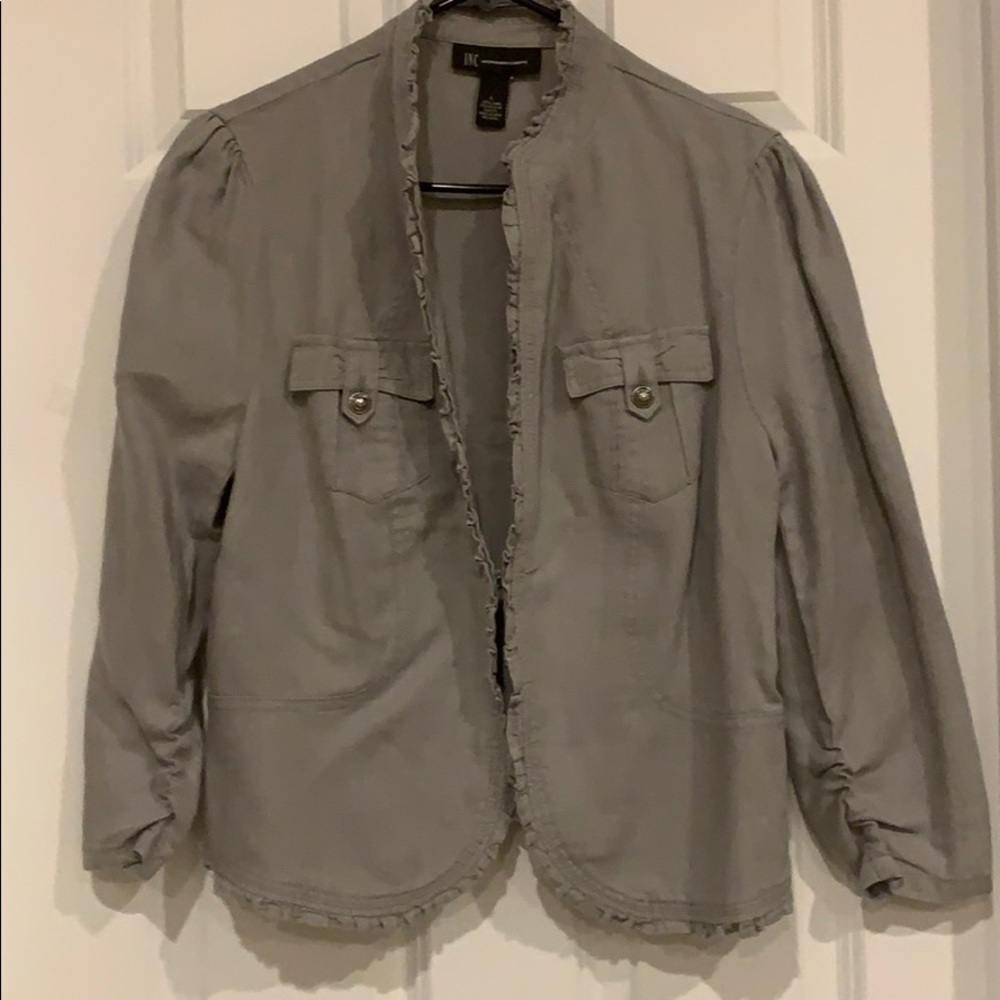 100% Grey Linen jacket